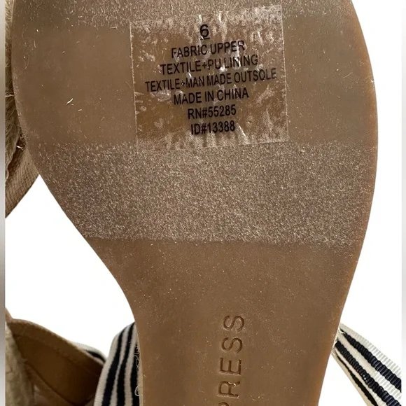 Express Women's Espadrille Wedge Platform Sandals Ribbon ankle Lace up sz:6 - Picture 12 of 13